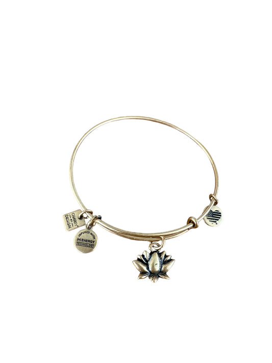 Alex + Ani gold lotus adjustable bangle bracelet