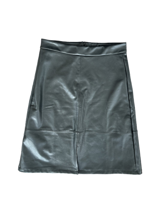 NYDJ Black Faux Leather A-line Skirt
