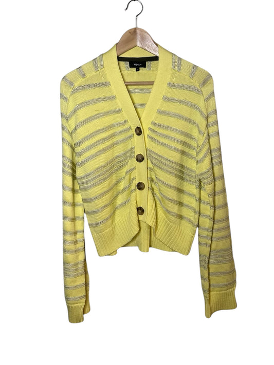 ME+EM Yellow Striped Cardigan Sweater