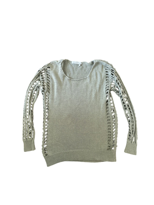 ONE GREY DAY Sage Green Open Knit Sweater