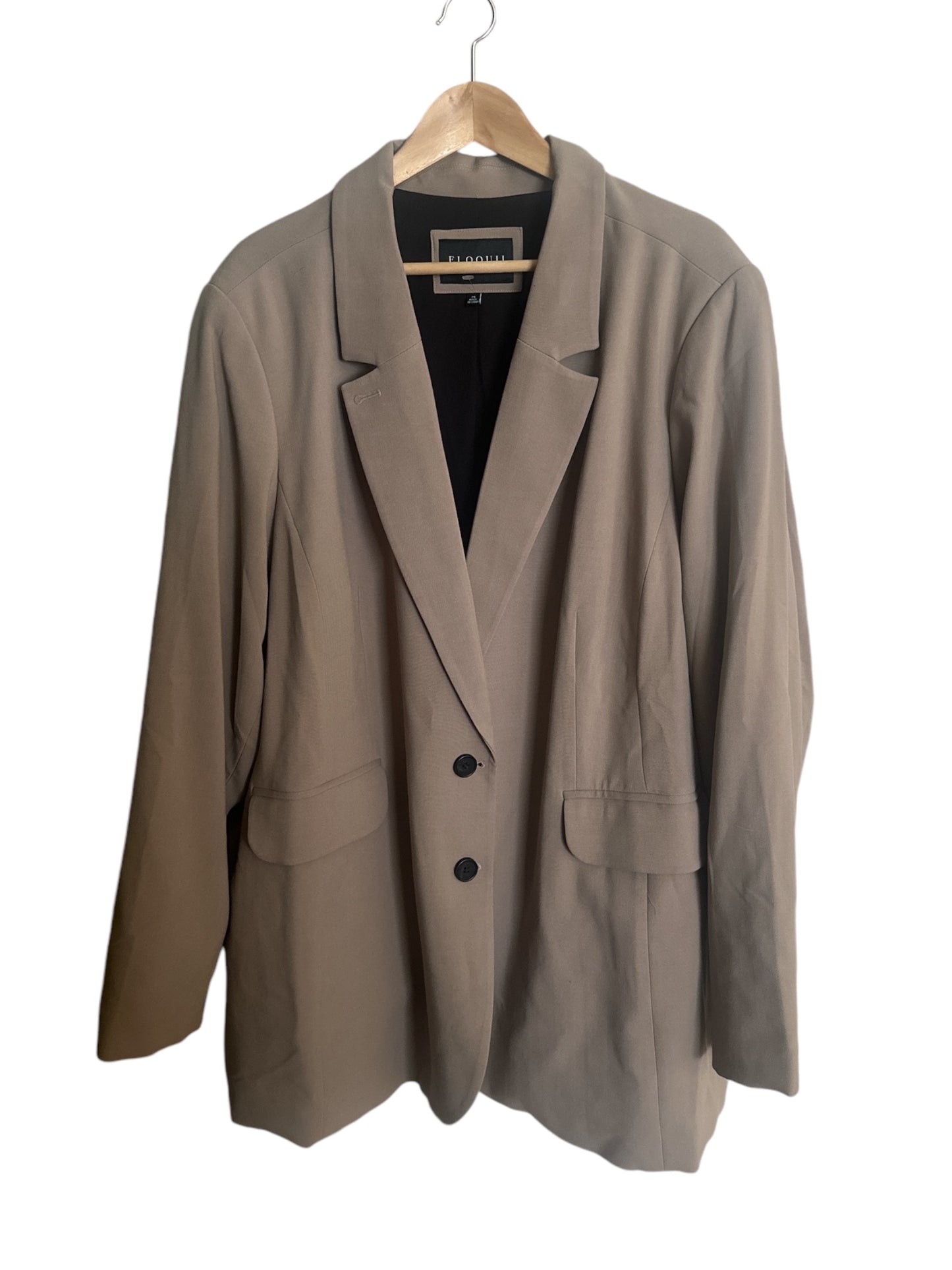 ELOQUII Tan Long Length Oversized Blazer