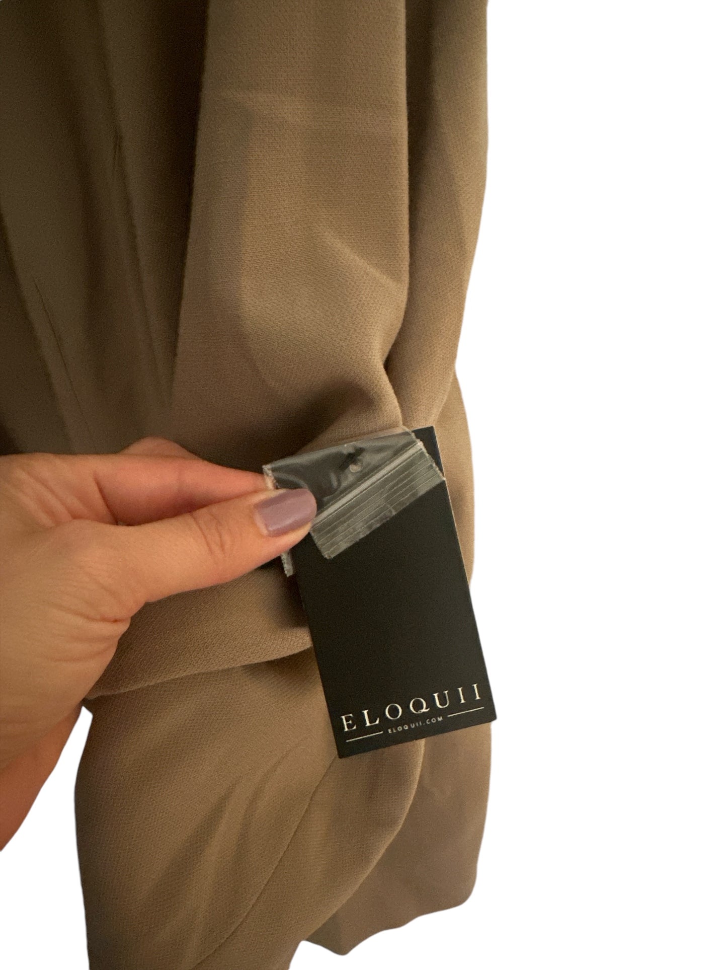 ELOQUII Tan Long Length Oversized Blazer