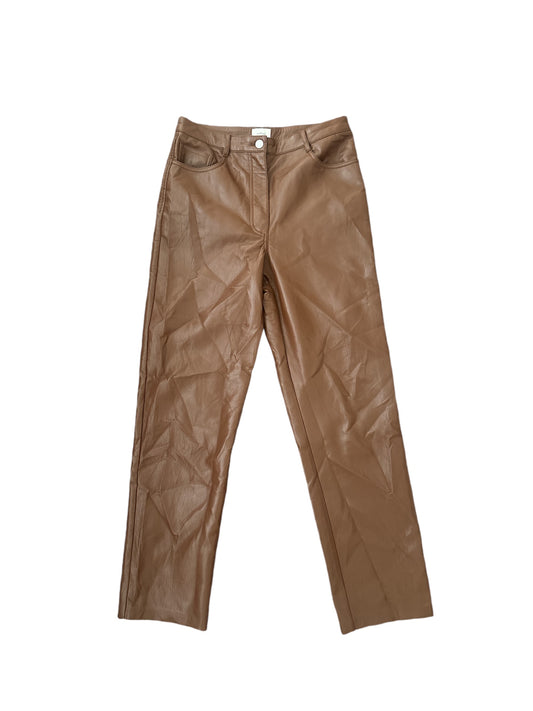 ARITZIA Cognac Brown Faux Leather Pants