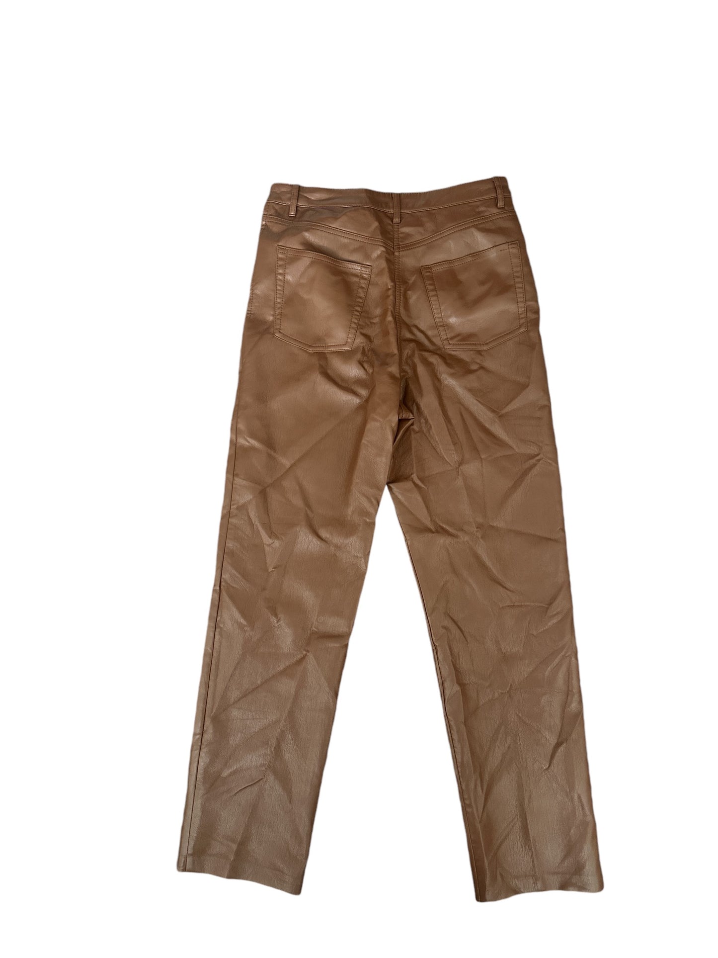 ARITZIA Cognac Brown Faux Leather Pants