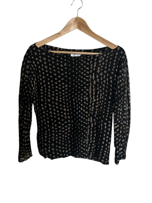 MAX MARA Black Polka Dot Mesh Top