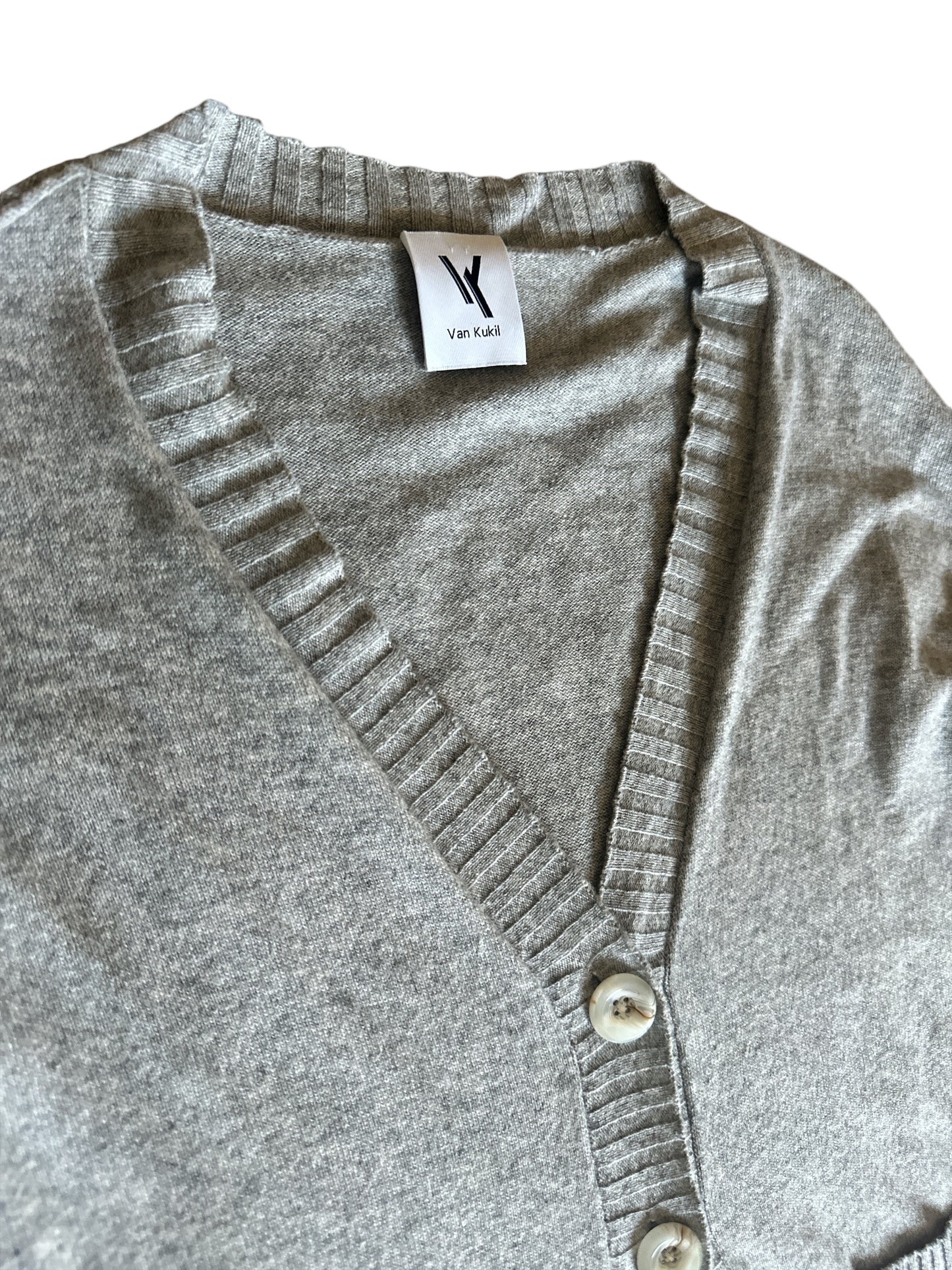 VAN KUKIL Gray Cashmere Cardigan