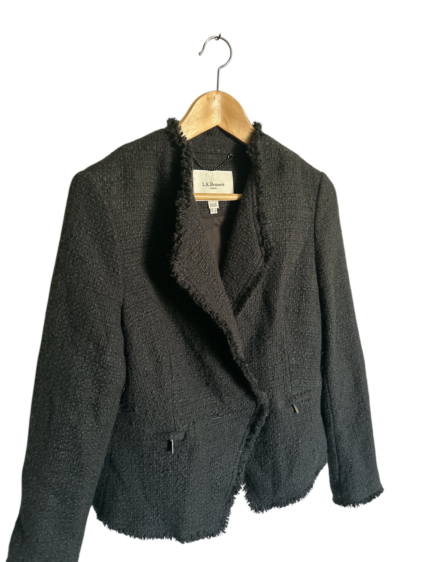 LK BENNETT Black Tweed Blazer