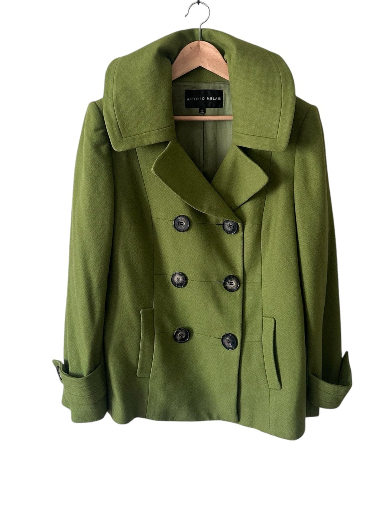 ANTONIO MELANI Green Wool Pea Coat