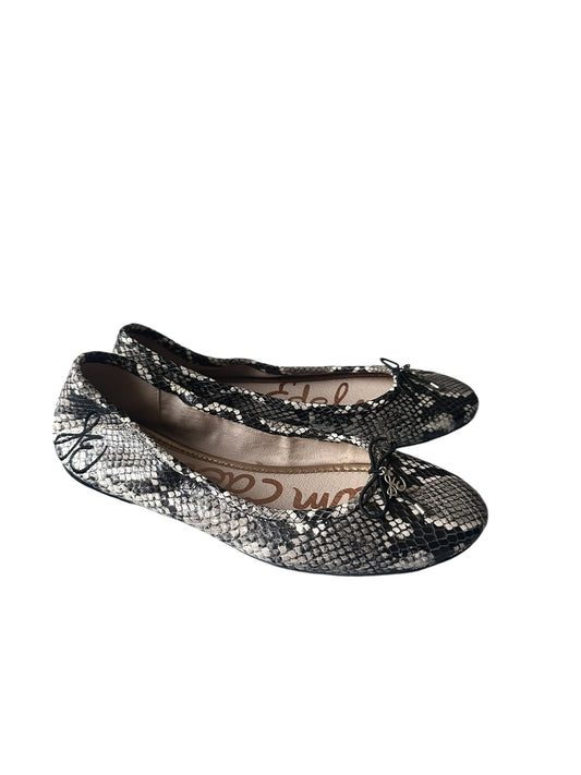 SAM EDELMAN Black Snake Print Ballet Flat