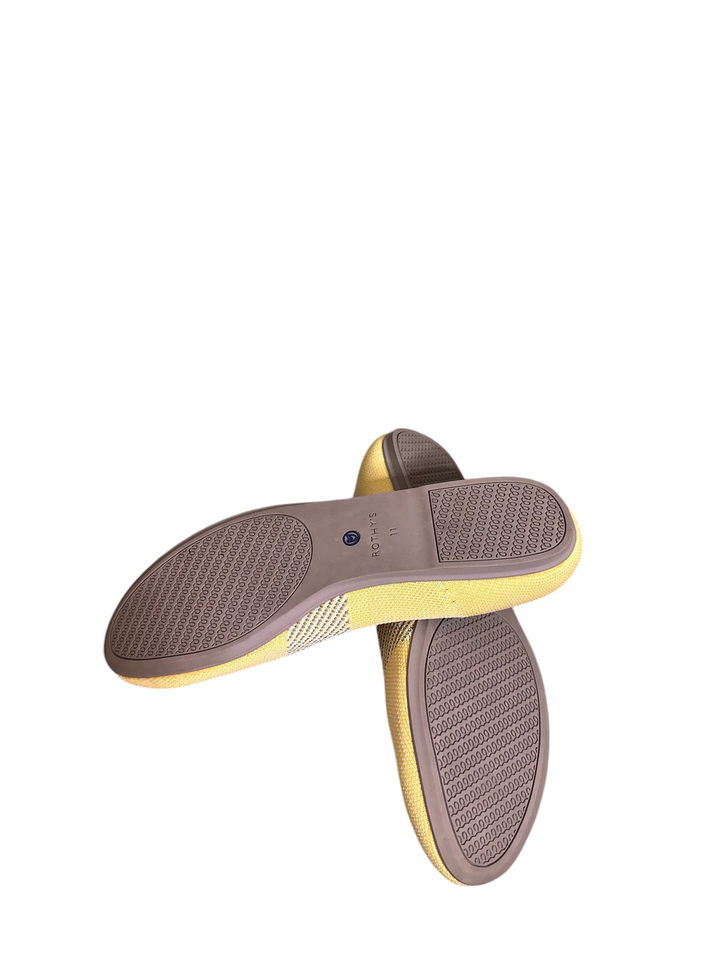 ROTHY'S Yellow Round Toe Knit Ballet Flats