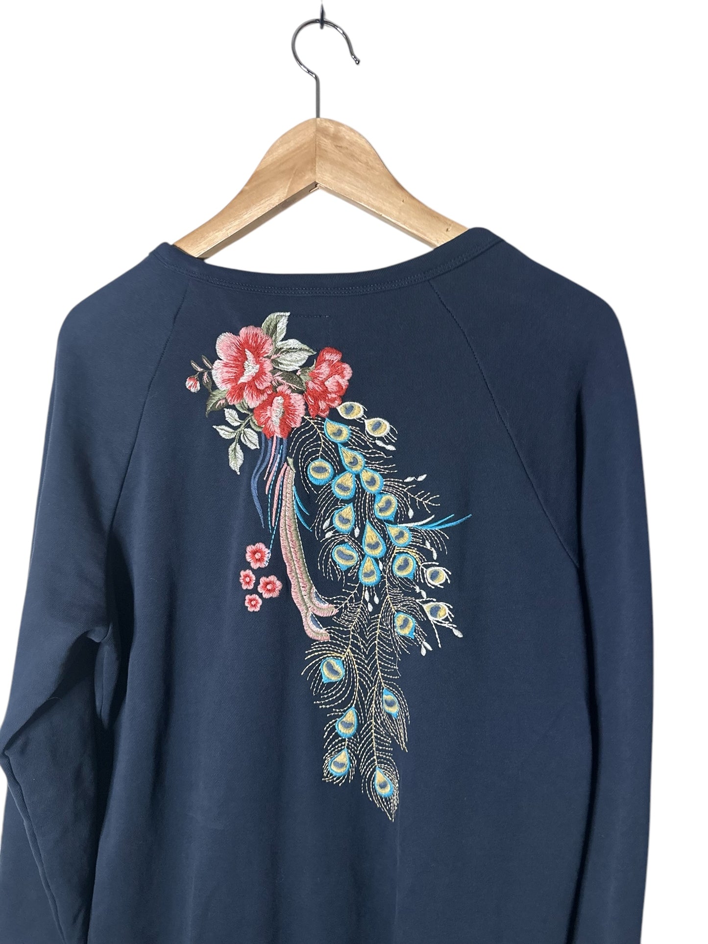 DRIFTWOOD Navy Embroidered Sweatshirt Dress