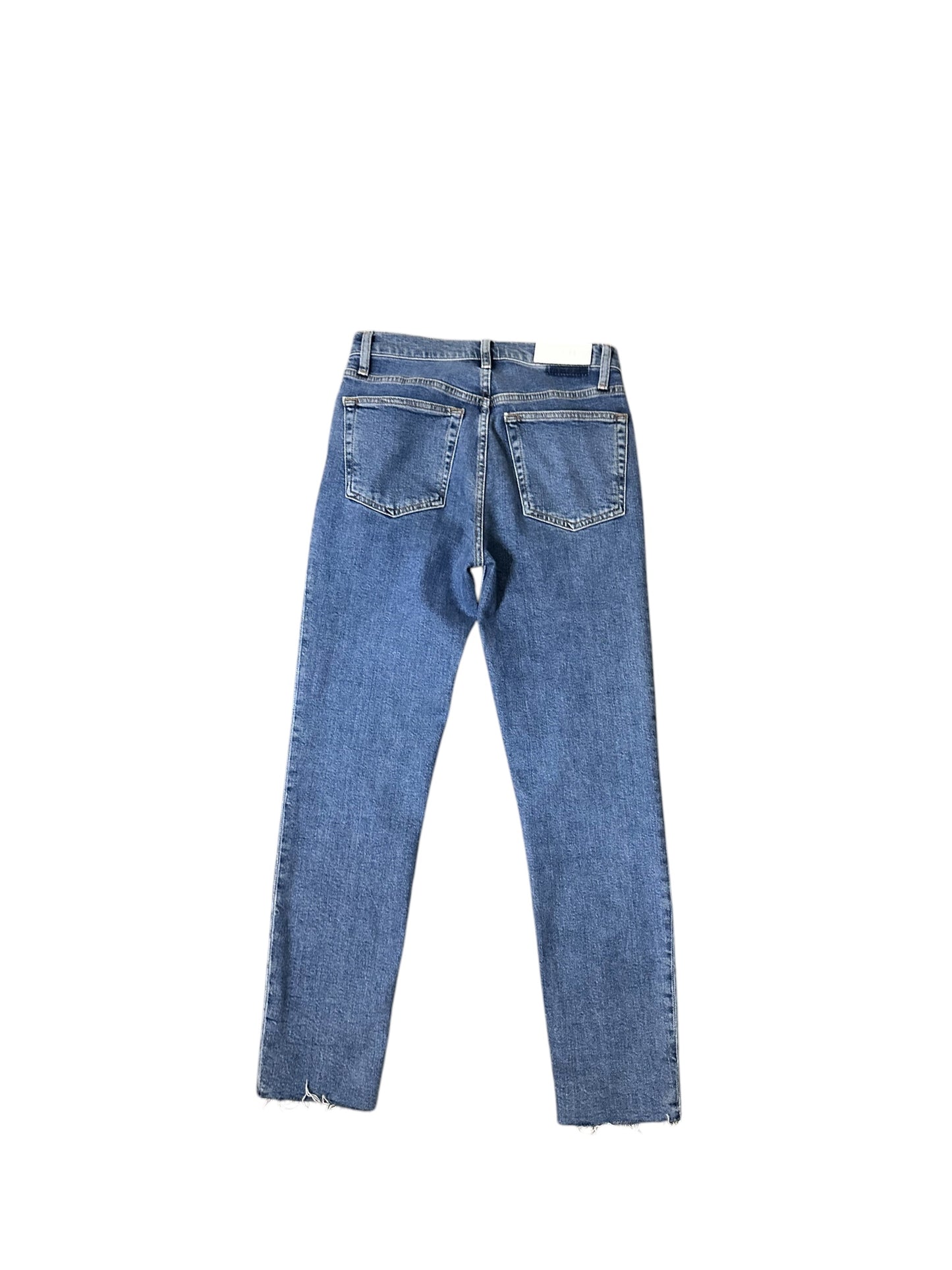 RE/DONE High Rise Ankle 90s Medium Wash Raw Hem Jeans