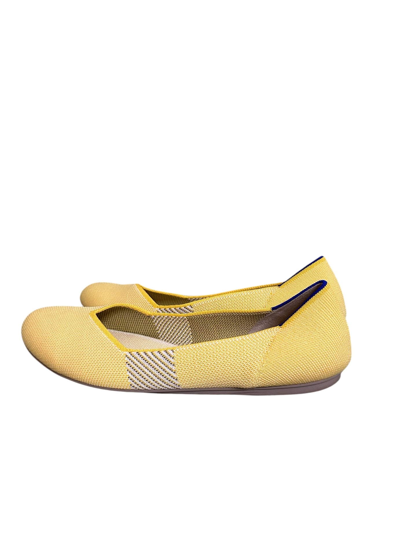 ROTHY'S Yellow Round Toe Knit Ballet Flats