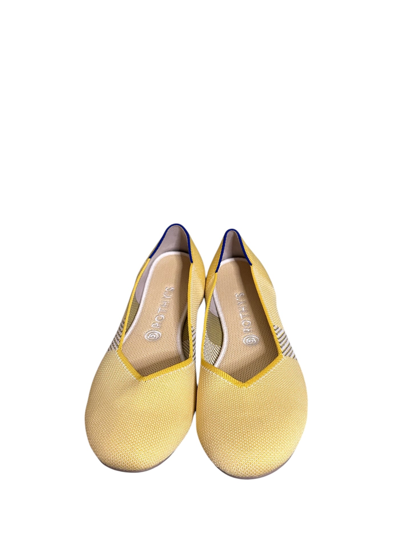 ROTHY'S Yellow Round Toe Knit Ballet Flats