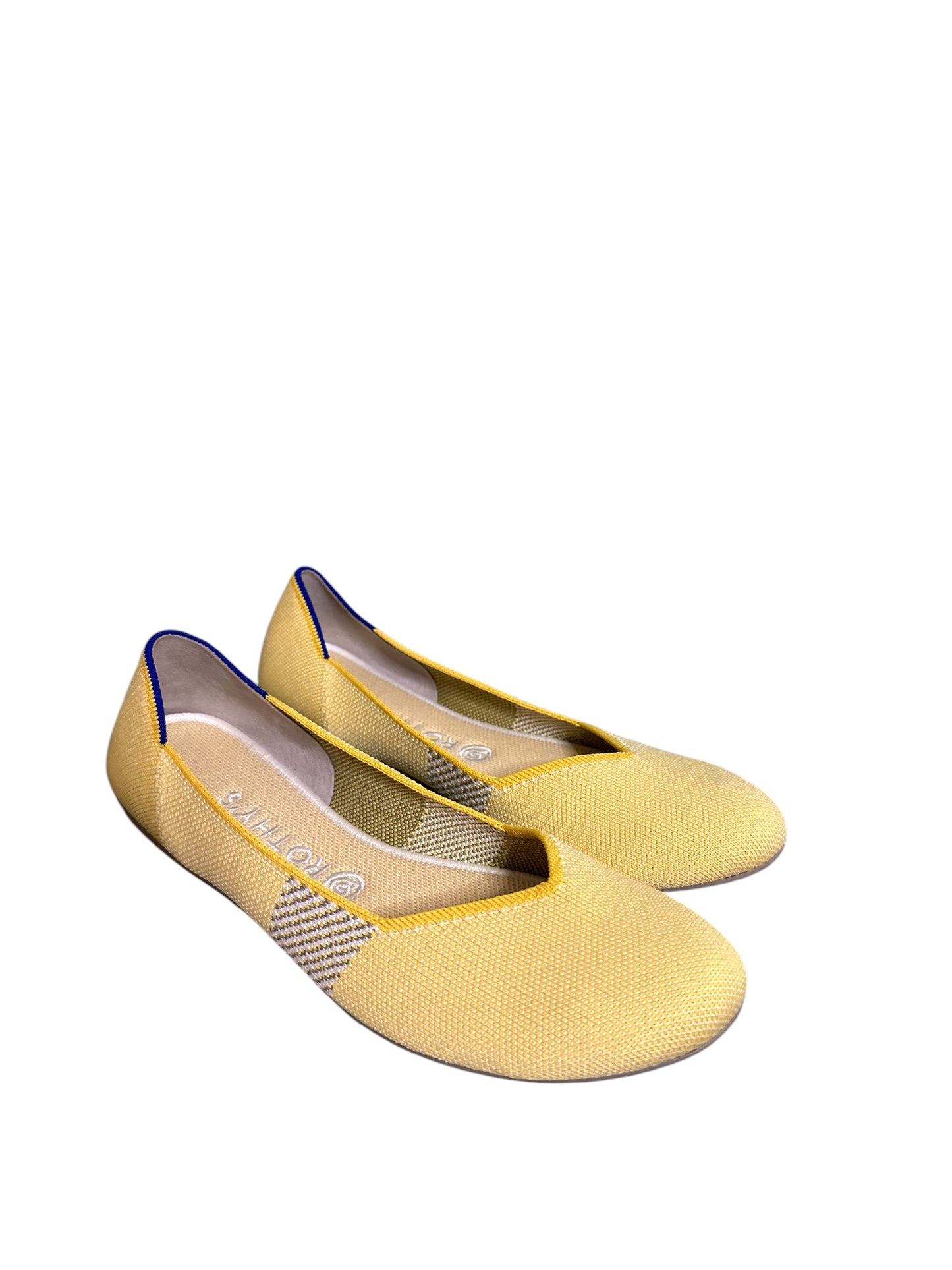 ROTHY'S Yellow Round Toe Knit Ballet Flats