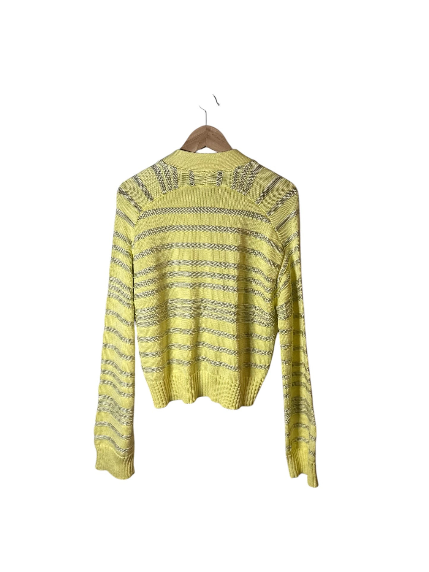 ME+EM Yellow Striped Cardigan Sweater