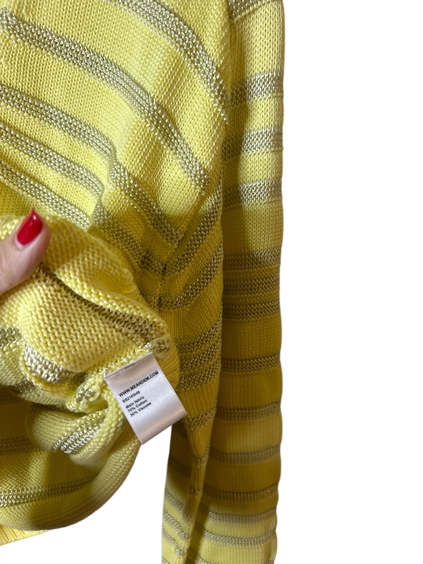 ME+EM Yellow Striped Cardigan Sweater