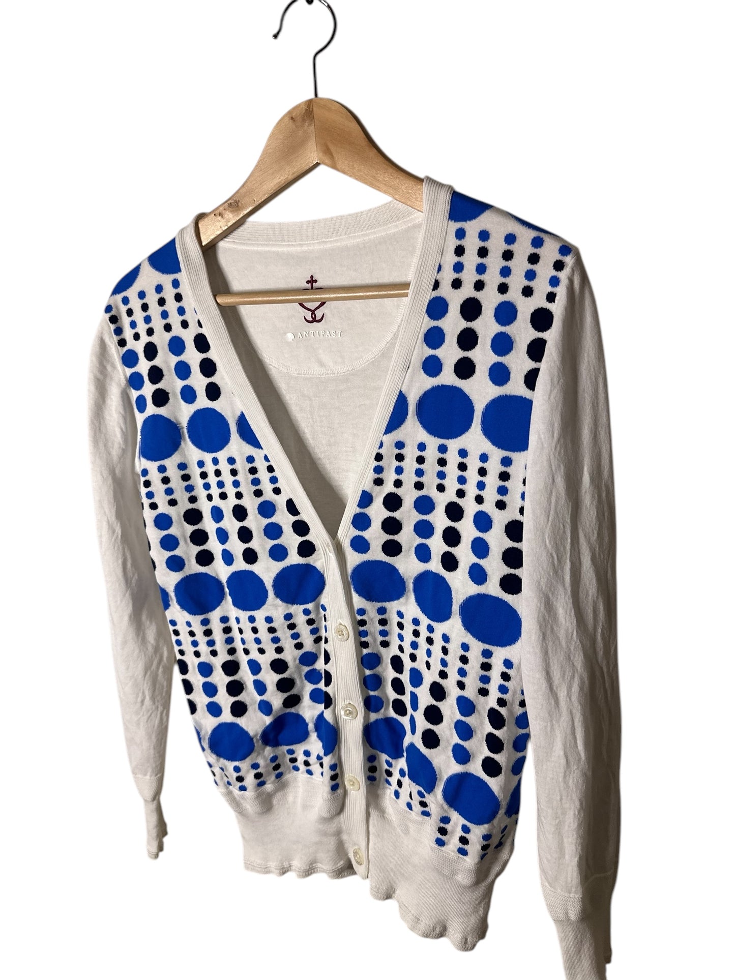 ANTIPAST X SIDE SLOPE Blue Polka Dot Cardigan