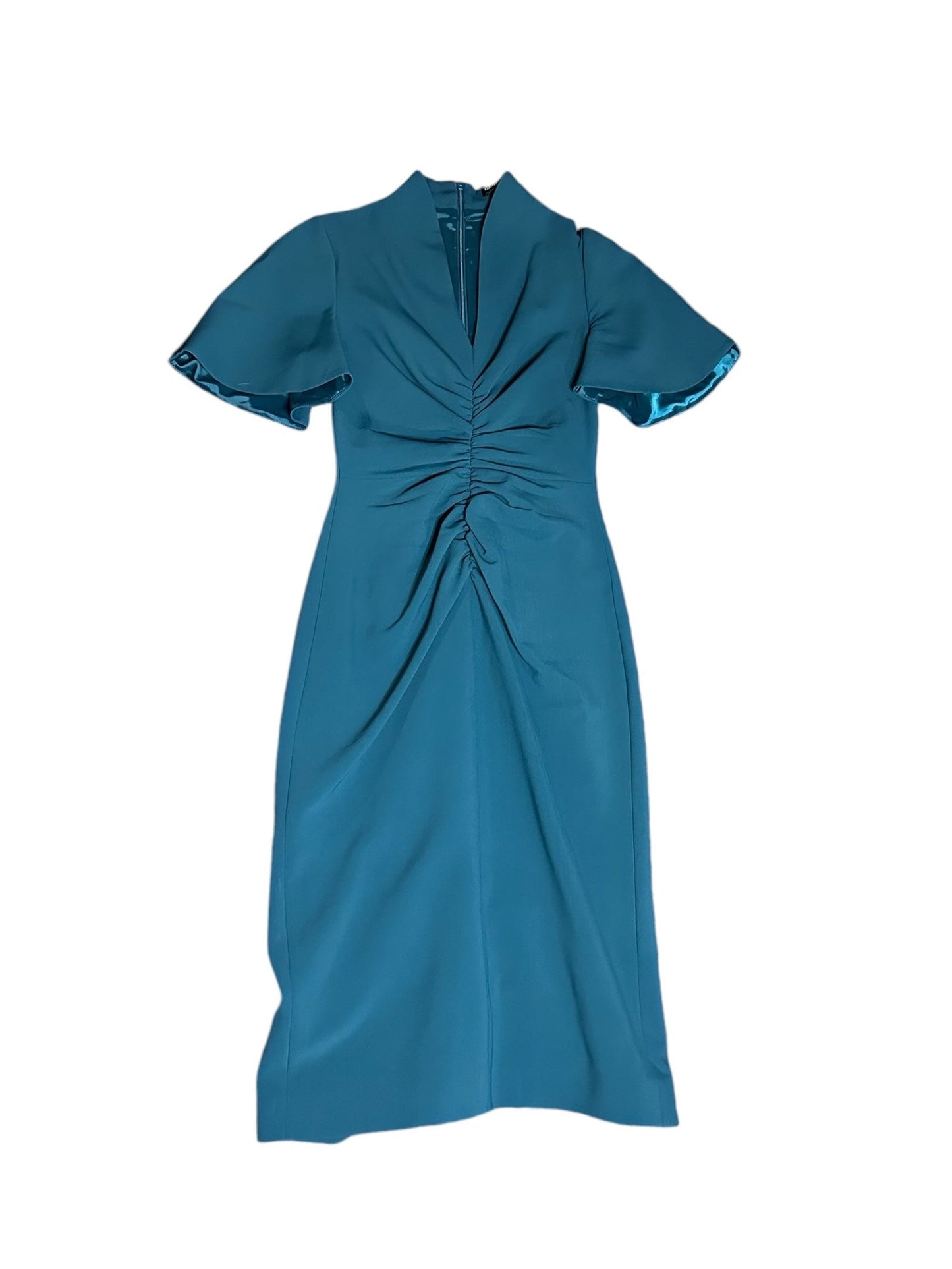 KAREN MILLEN Teal Ruched Pencil Dress