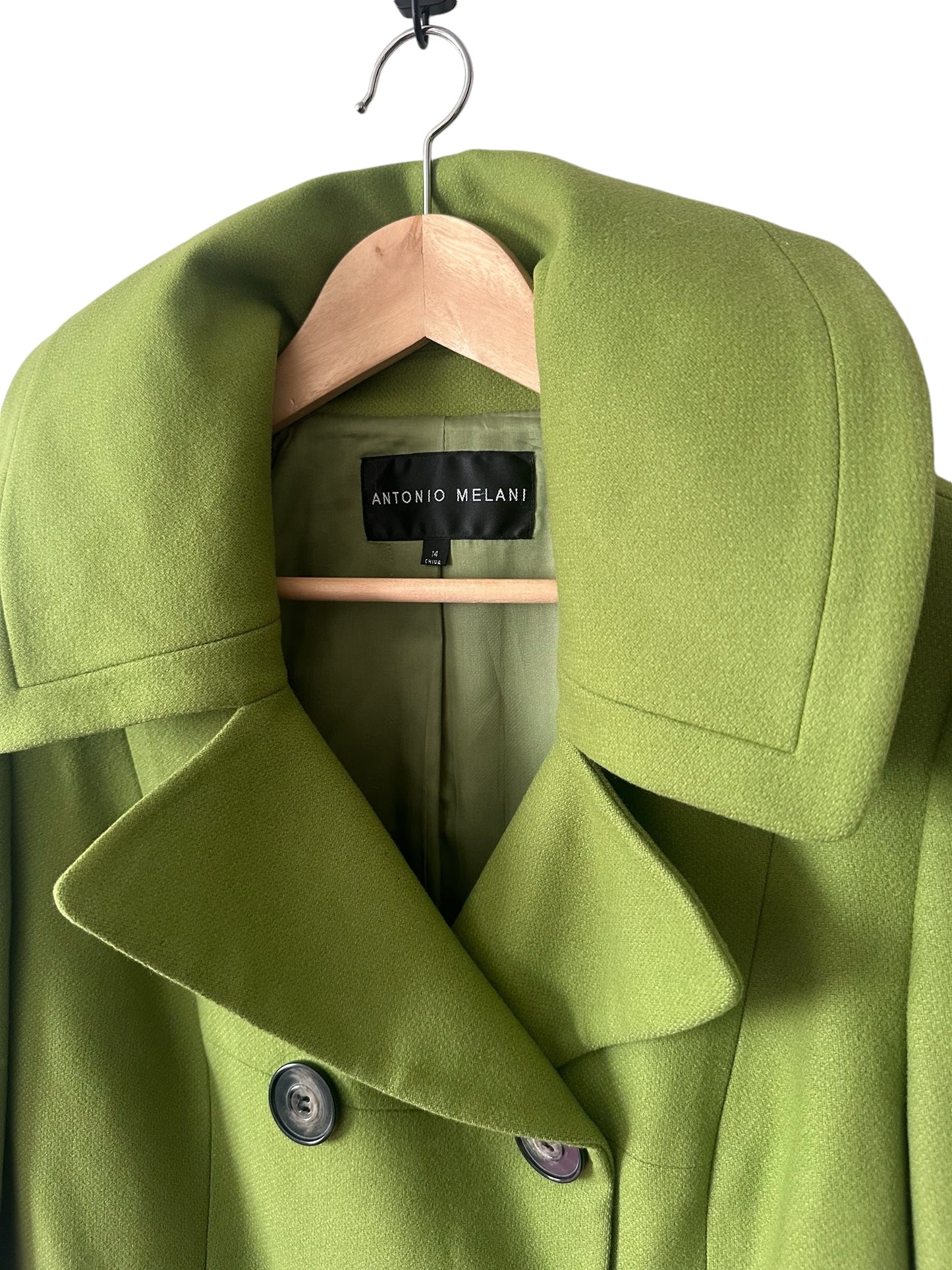 ANTONIO MELANI Green Wool Pea Coat