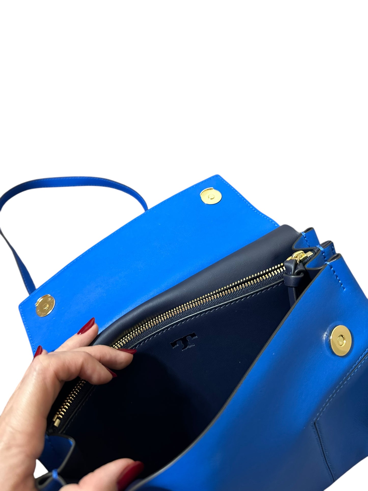 TORY BURCH Blue Leather Crossbody Bag