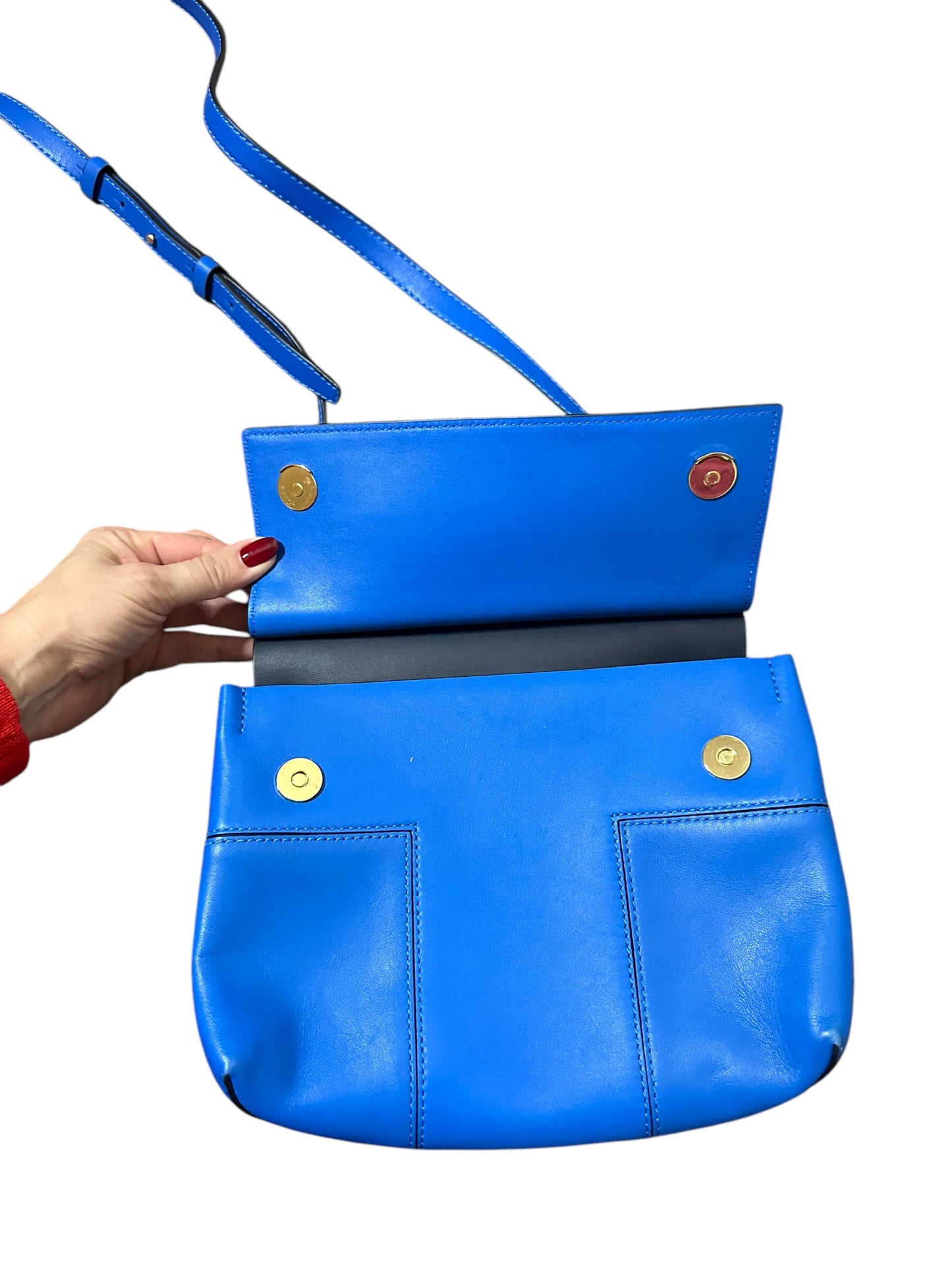 TORY BURCH Blue Leather Crossbody Bag