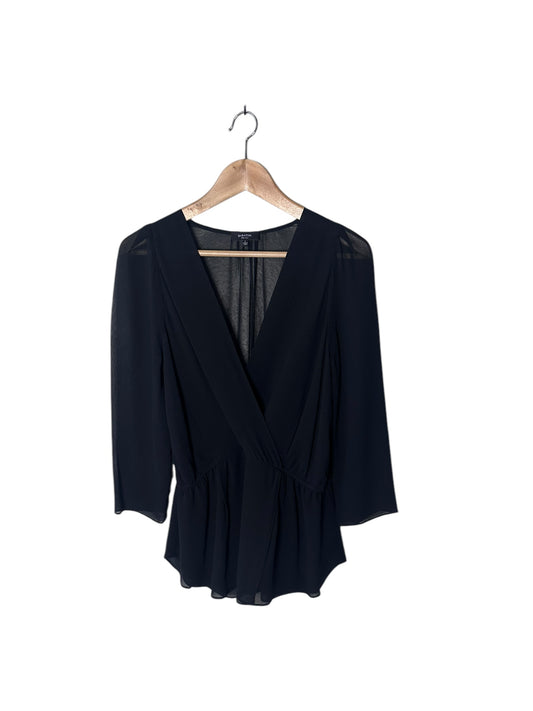 ARITZIA Black Silk Sheer Blouse