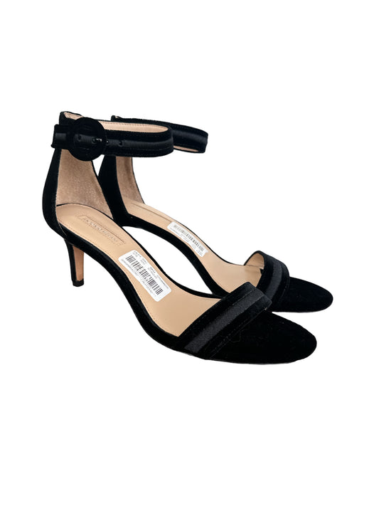 ANTONIO MELANI Black Velvet Ankle Strap Sandals
