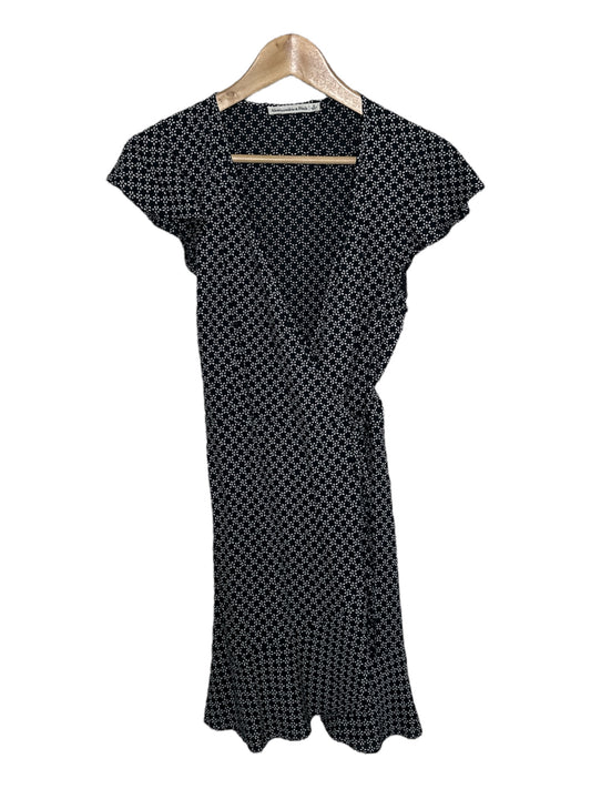 ABERCROMBIE & FITCH Black Printed Wrap Dress